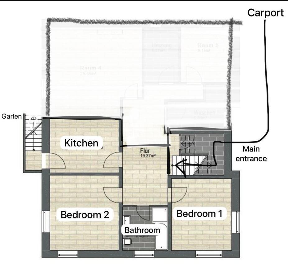 Entspannte Souterrain Wohnung Munster Zewnętrze zdjęcie